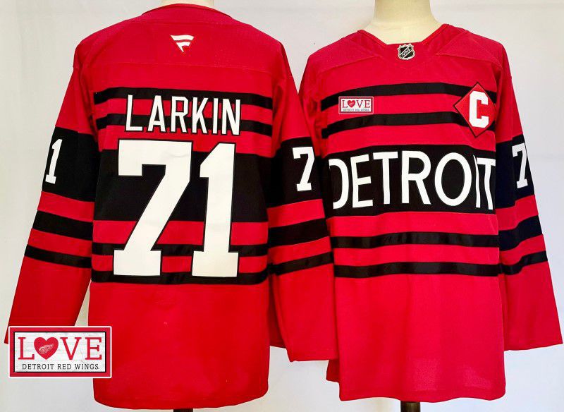 Men Detroit Red Wings #71 Larkin Red Fanatics 2025 NHL Jersey style 12